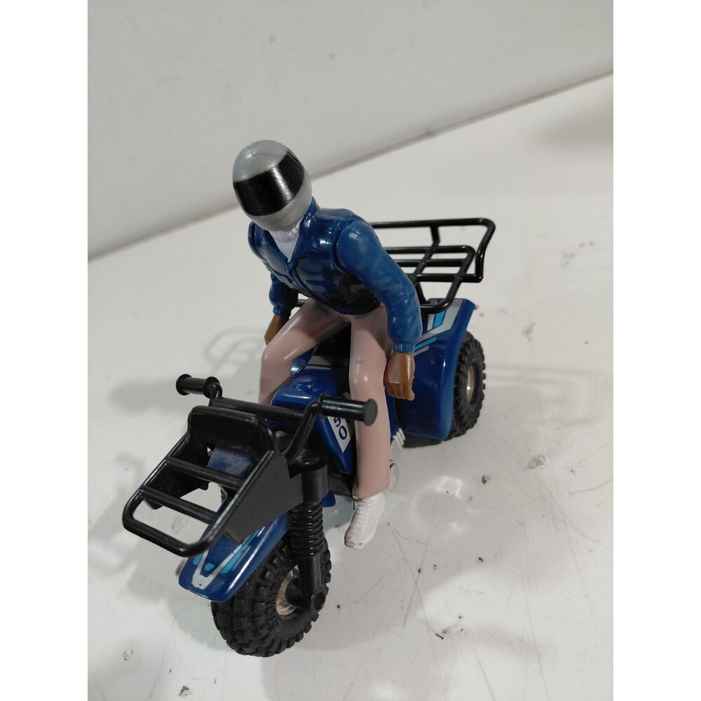 Schaper Stomper 4x4 Battery Operated #350 Blue ATV 3 Wheeler w/Rider